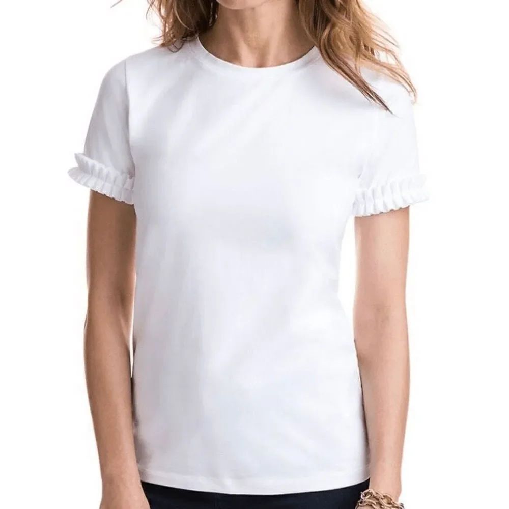 vineyard vines short-sleeved, grosgrain ribbon trim top size XXS